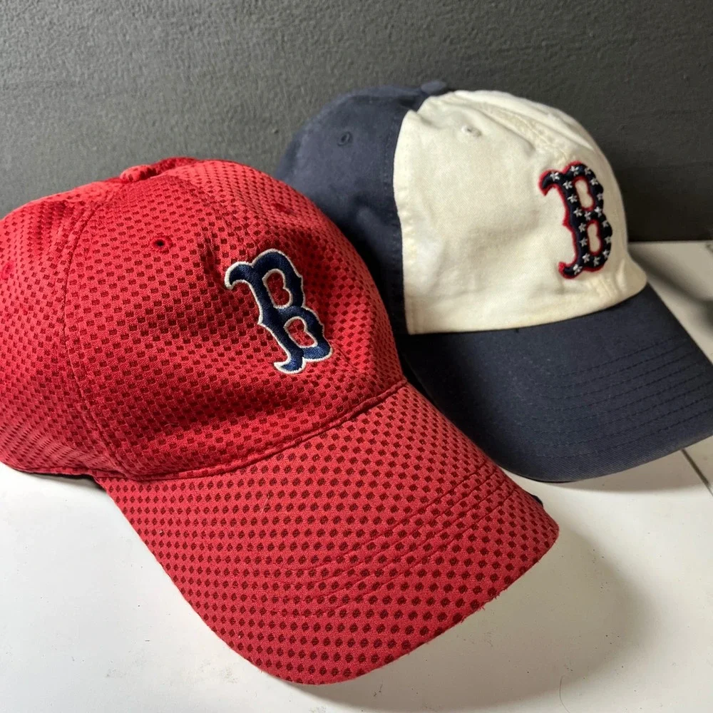 Boston Red Sox Hat Bundle Nike NikeFIT Red Mesh & Twins Enterprise Fitted Navy